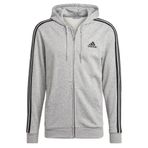 adidas Erkek M 3S Ft Fz Hd Kapüşonlu Sweatshirt, Mgreyh/Black, L