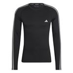 adidas Erkek M Tf 3S Ls Tee Uzun Kollu Üst, Black, S