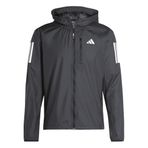 adidas Erkek Own The Run Ceket, Siyah/Beyaz Cep, XS