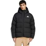 Adidas Erkek Siyah Kapşonlu Mont Essentials Climawarm 3-Stripes Puffer Down - XL