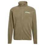 adidas Erkek Terrex Multi Essentials Tam Fermuarlı Polar Yürüyüş Ceketi, Zeytin Tabakaları, XS