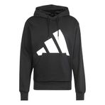 adidas Erkekler Essentials Büyük Logo Polar Hoodie, Siyah/beyaz, L