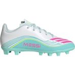 Adidas F50 Messı Club FG/MG J Çocuk Krampon Sentetik Beyaz - Turkuaz Malzemeden Üretildi