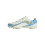 adidas F50 Messi Club Turf Futbol Kramponu, Fildişi Yarı Mavi Patlama Icey Mavi, 46 EU