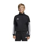 adidas Fermuarlı Yaka Çizgili Siyah - Beyaz Kız Çocuk Eşofman Üstü JI6174-J HOT TTOP