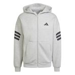 Adidas Future Icons 3 Stripes Gri Full Zip Erkek Sweatshirt
