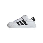 Adidas GRAND COURT 3.0 EL C Unisex Çocuk Spor Ayakkabı Düşük Bilekli (Futbol Dışı) FTWWHT/CBLACK/FTWWHT 35