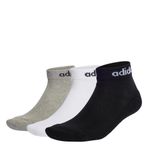 Adidas IC1304 C Lin Ankle 3P Grey Black White Unisex Çorap