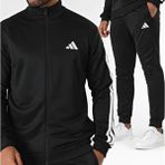 Adidas JC5375 Sportswear Basic 3-Stripes French Terry Siyah Günlük Stil Erkek Eşofman Takımı