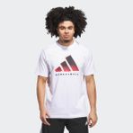 Adidas JV8423 Basketbol Grafikli Beyaz Erkek T-Shirt