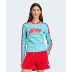 Adidas JW0271-001 Graphic Football Allover Print Bodycon Long Sleeve Jersey Mavi Kadın Forma