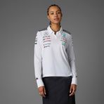 Adidas JX0758 Mercedes Amg Petronas Formula One Team Training Uzun Kollu Polo Kadın T-Shirt