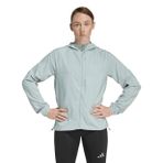 adidas KA0255 Run Ess JKT W Açık Yeşil Kapüşonlu Kadın Zip Ceket