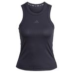 adidas Kadın Tüm Spor Salonu Mevsimlik Ribana Dar Kesim Tonal 3 Çizgili Kolsuz Tişört, Siyah / beyaz, M