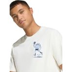 Adidas KB4906 M Ed Padel T Beyaz Bisiklet Yaka Normal Kalıp Fit Baskılı Erkek T-Shirt - Kırık Beyaz - XL