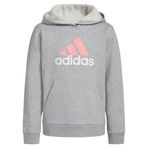 adidas Kızlar Uzun Kollu Grafik Polar Kapüşonlu Kazak, Orta Gri Heather Pastel, S