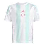 adidas MESSI TR JSY Y Unisex Çocuk Kısa Kollu Forma/Tişört, white/semi flash aqua, 9-10 Yaş