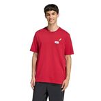 adidas Mini Basketball Yuvarlak Yaka Tişört, L, 01-KB2525-2, Kırmızı, Erkek