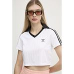 Adidas Originals Kadın V Yaka Crop Beyaz T-Shirt - XS