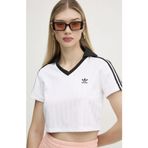 adidas Originals Kadın V yaka Crop Beyaz T-shirt