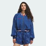 Adidas Originals KE2346 SST Denim Graphic Varsity Bomber Ceket Elbise - Mavi - XS