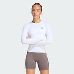 adidas PWR ESS C LS Kadın Uzun Kollu Tişört, white, M