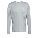 adidas Run Ess LS M Erkek Uzun Kollu Gömlek, medium grey heather, M