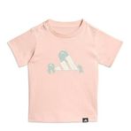 adidas Tiro Nster Bebek Yuvarlak Yaka Tişört, 2-3 Yaş, 01-KA0520-5, Pembe, Üniseks bebek