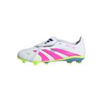 adidas Üniseks Çocuk Predator League Ft Junior Football Boots Firm Ground Sneaker, Cloud White Lucid Pink Lucid Lemon, 29 EU
