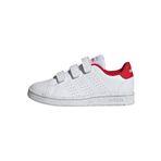 adidas Unisex Çocuk Advantage Lifestyle Court Hook-and-Loop Shoes Tenis Ayakkabısı, Cloud White Cloud White Scarlet, 33 EU