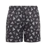 adidas Unisex Çocuk Bos Aop Swim Sh Şort Mayo, Black/White, 7-8 Yaş