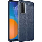 Adige Huawei P Smart 2021 Kılıf Niss Deri Görünümlü Silikon + Ekran Koruyucu - Lacivert