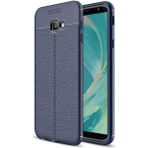 Adige Samsung Galaxy J4 Plus Kılıf Niss Deri Görünümlü Silikon - Lacivert