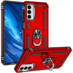 Adige Samsung Galaxy M23 Kırmızı Vega Yüzüklü Standlı Darbe Korumalı Kılıf