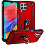 Adige Samsung Galaxy M33 Kırmızı Vega Yüzüklü Standlı Darbe Korumalı Kılıf