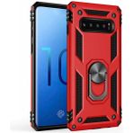 Adige Samsung Galaxy S10 Kırmızı Vega Yüzüklü Standlı Darbe Korumalı Kılıf