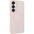 Adige Samsung Galaxy S24 Fe Kılıf Babet Magsafe Şarj Özellikli Silikon + Ekran Koruyucu - Pembe