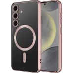 Adige Samsung Galaxy S24 Kılıf Demre Magsafe Şarj Özellikli + Ekran Koruyucu - Rose Gold