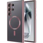 Adige Samsung Galaxy S24 Ultra Kılıf Demre Magsafe Şarj Özellikli + Ekran Koruyucu - Rose Gold