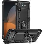 Adige Samsung Galaxy Z Flip 4 Siyah Vega Yüzüklü Standlı Darbe Korumalı Kılıf