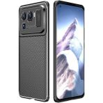 Adige Xiaomi Mi 11 Ultra Kılıf Negro Karbon Desen Silikon + Ekran Koruyucu - Siyah