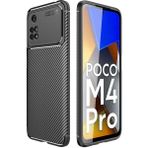 Adige Xiaomi Poco M4 Pro 4g Kılıf Negro Karbon Desen Silikon - Siyah