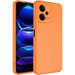 Adige Xiaomi Redmi Note 12 Pro 5g Kılıf Lansman Içi Kadife Silikon - Turuncu