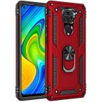 Adige Xiaomi Redmi Note 9 Kırmızı Vega Yüzüklü Standlı Darbe Korumalı Kılıf