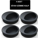 Adilon Gömme Kulp Siyah 4 Adet