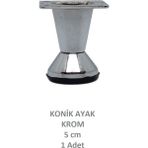 Adilon Konik Ayak, Krom, 5 Cm, 1 Adet (Dolap, Mobilya, Puf Ayağı) (Vidaları Hediye)
