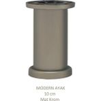 Adilon Modern, Düz Ayak 10 cm Krom, Tv Ünitesi, Koltuk Altı , Dolap Ayağı, Vidaları Hediye - Mat Krom