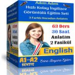 Adım Adım Hızlı Kolay İngilizce Görüntülü Eğitim Seti (63 Video Ders Ve 2 Fasikül Kitap) - Enine Boyuna Eğitim