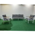 Adım Shops 3+1+1 Beyazprofil Bahçe,balkon,teras,cafe,çay Seti,oturma Grubu,koltuk Takımı,ofis Koltuğu - Gri