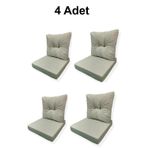 Adım Shops 4 Adet Bahçe Balkon Mobilyası Minderi (4 ADET MİNDER, 4 ADET KIRLENT)